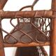 Wall shelf in wood, cannage and rattan from the 60s