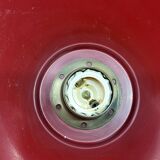 Vintage 1950s Red Metal Industrial Pendant Light