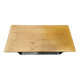 Designer coffee table in brushed stainless steel and light-tinted solid oak top