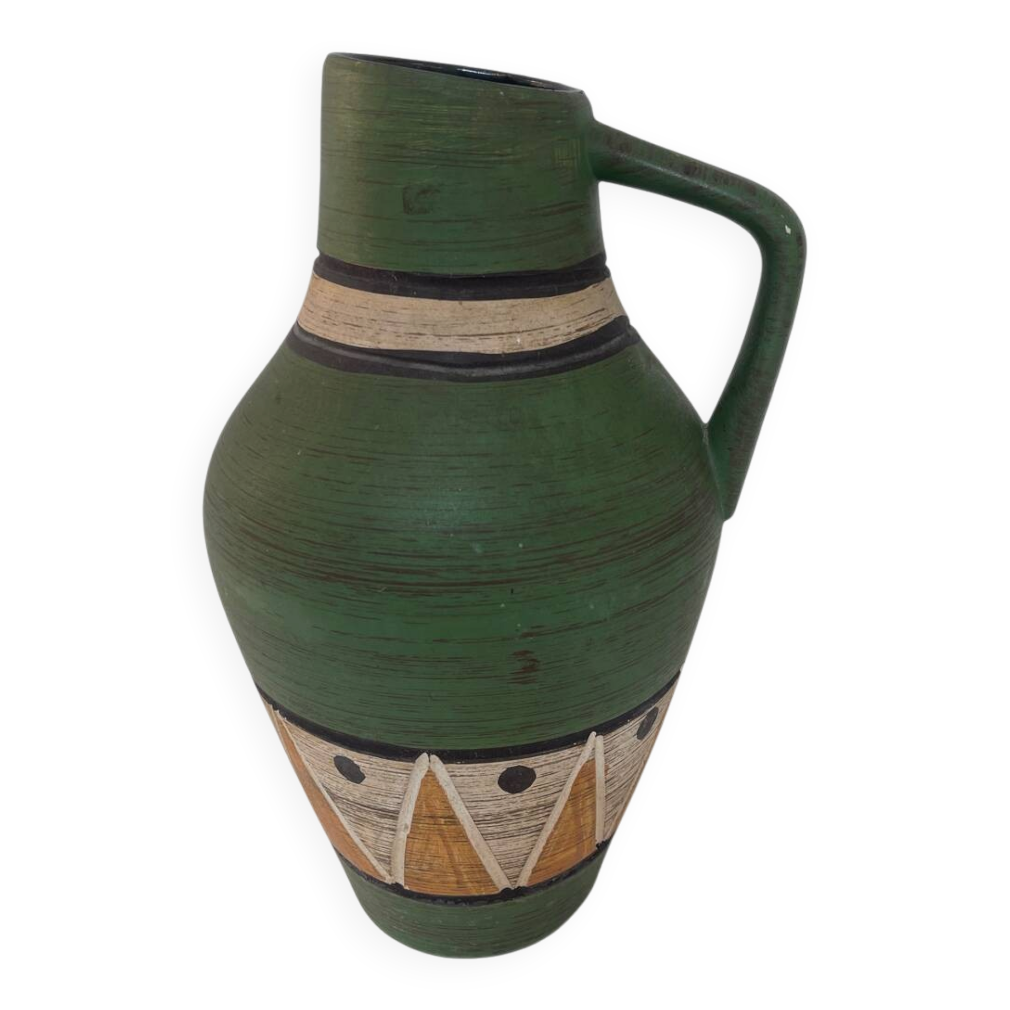 Vase jug West Germany SPAR ceramics green – vintage ceramics from the years