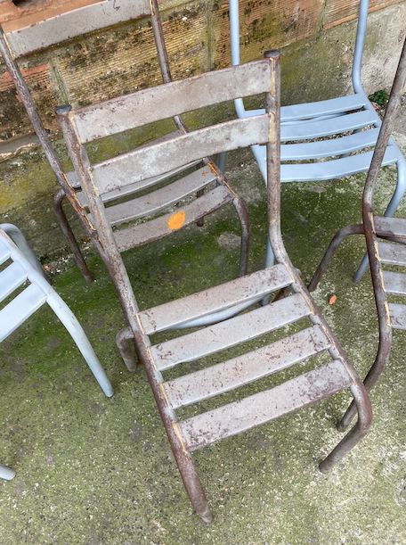 14 metal bistro chairs