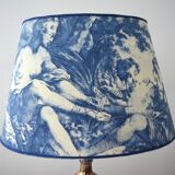 Oval lampshade in vintage toile de Jouy