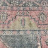 4x8 Soft Pink Geometric Handmade Vintage Rug, 128x242Cm