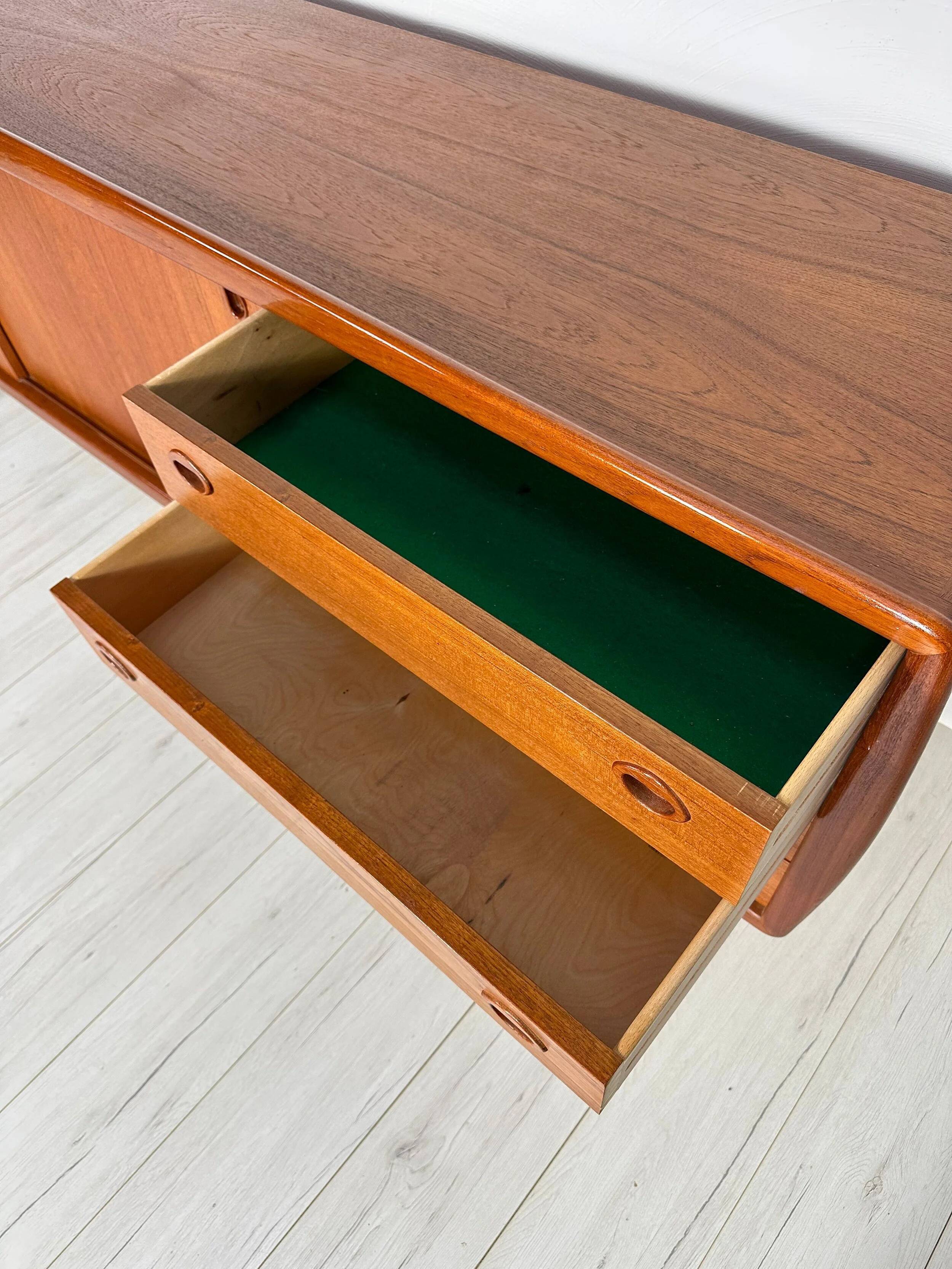1960s Vintage Mid-Century Danish Teak Sideboard by H.P. Hansen