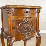 Rococo Nightstand in Walnut with Marble Top