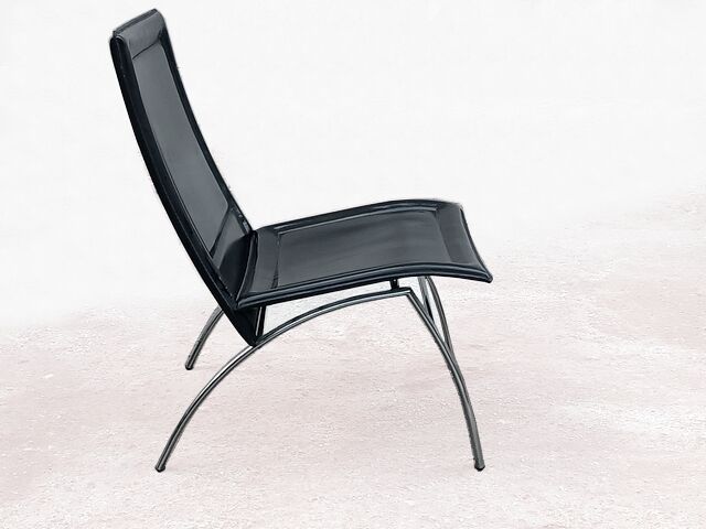 Italian leather low chair Midj