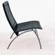 Italian leather low chair Midj