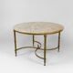 Neoclassical round coffee table, Brass and Marble, France, circa 1960