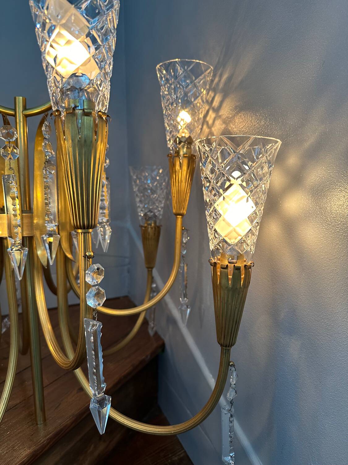 Vintage crystal pendant chandelier