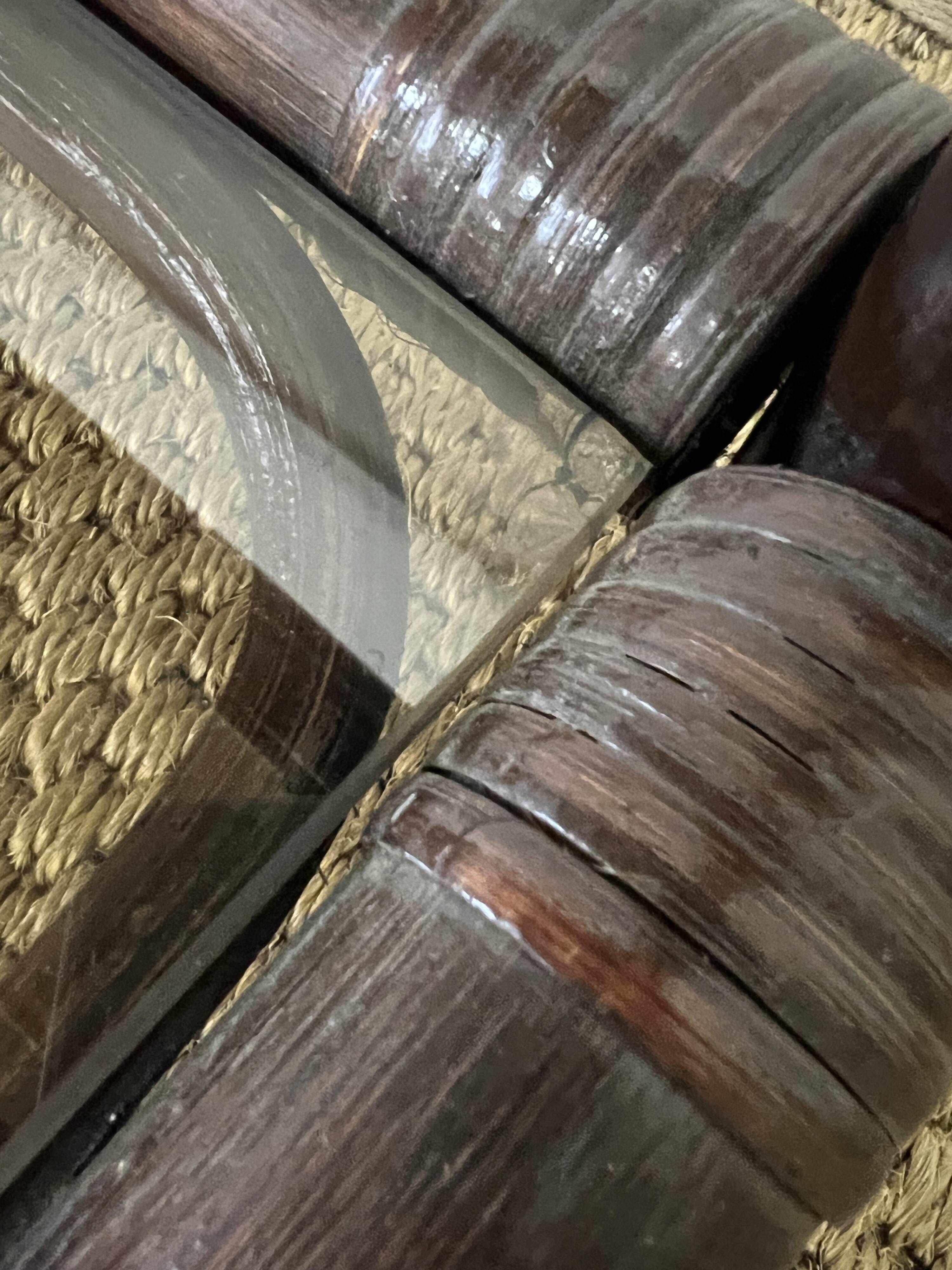 Rattan and smoked glass bookcase shelf