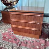 Coiffeuse bois et verre 1970