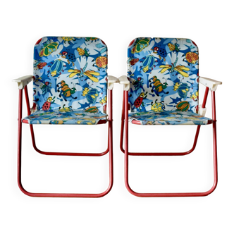 2 vintage camping chairs for children