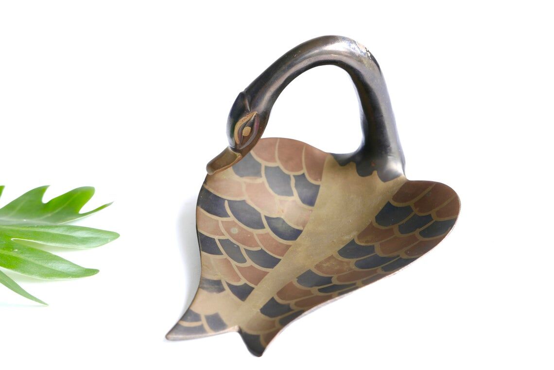 Empty brass swan pocket, 50s