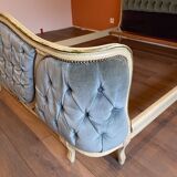 Upholstered bed Louis XVI blue style