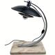 Midcentury chrome desk or table lamp, pink marble base