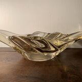 Yellow cut in molded crystal, Daum Nancy