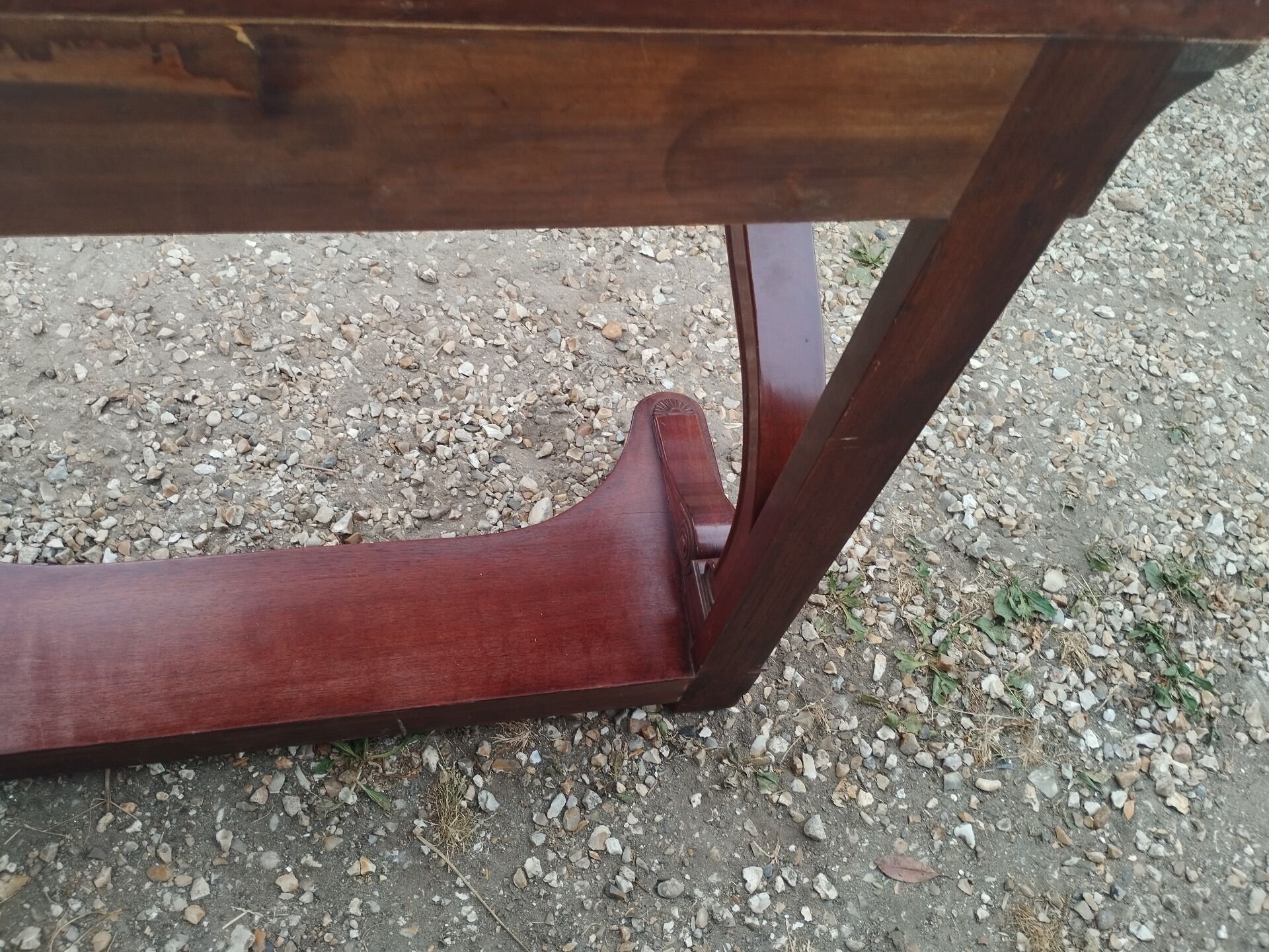 Console ancienne style louis xvi plateau bois