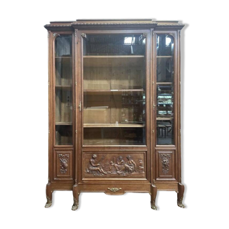 Empire style mahogany display cabinet bookcase