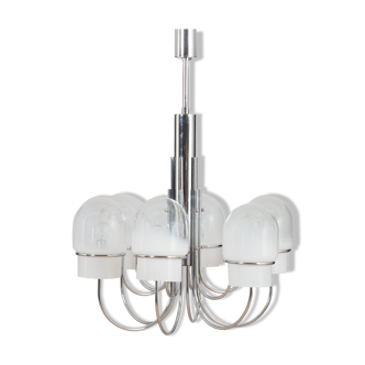 Italian space age chandelier with Murano  glass ombre shades, 1970s