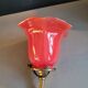Tulip wall light in brass and red glass