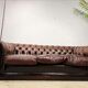 Canapé chesterfield en cuir vintage