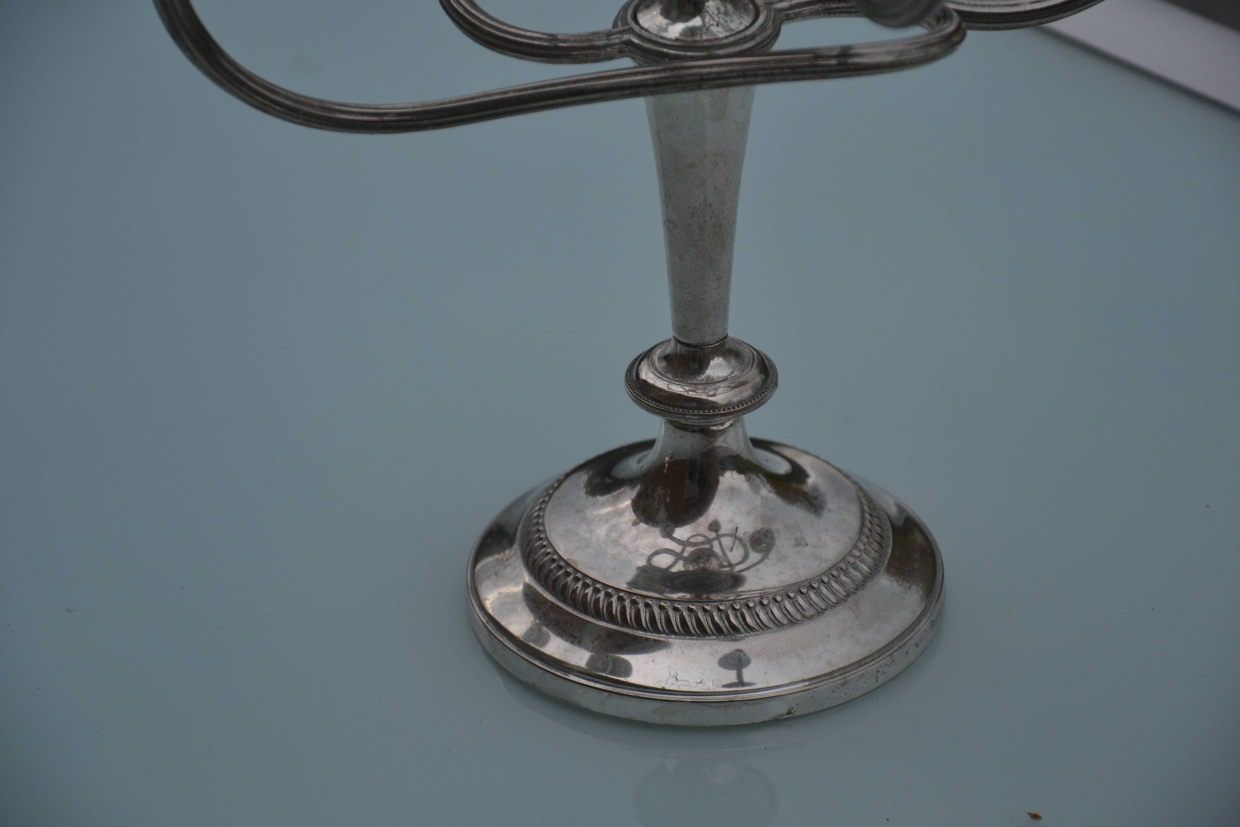 Pair of English silver-plated candlesticks