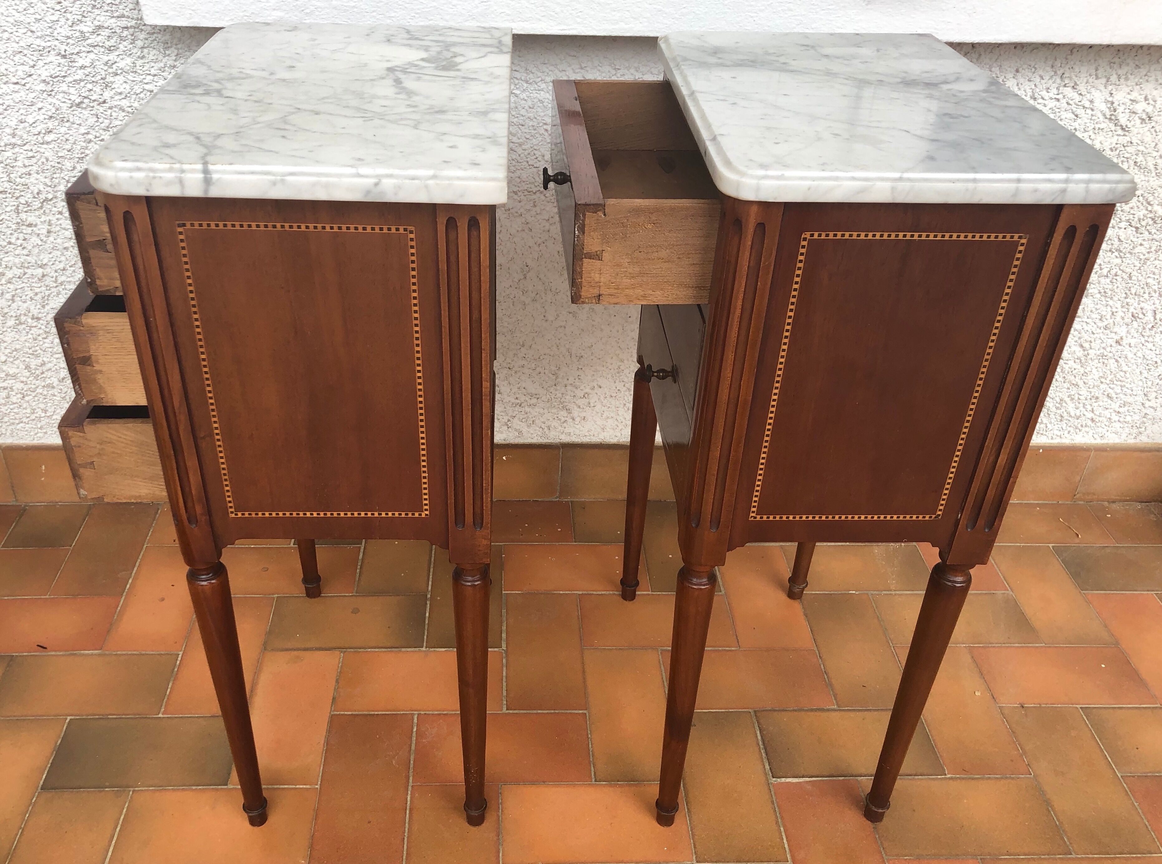 Louis XVI style bedside pair