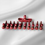 Set of 10 majolica knife rests and salt shaker, 1950
