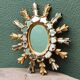Sun mirror with parecloses, carved wood