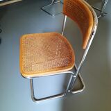Set of 4 TIVIR chairs in cane and chrome metal.