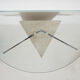 Travertine console and vintage glass