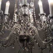 Old bohemian crystal chandelier for Deknudt