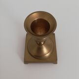 Vintage brass candle holder square base