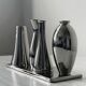 Vases soliflores argent.