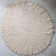 Vintage ecru natural wool round rug