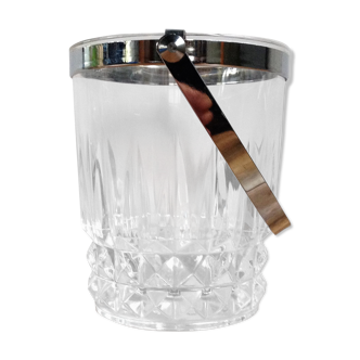 Glass and chrome ice bucket