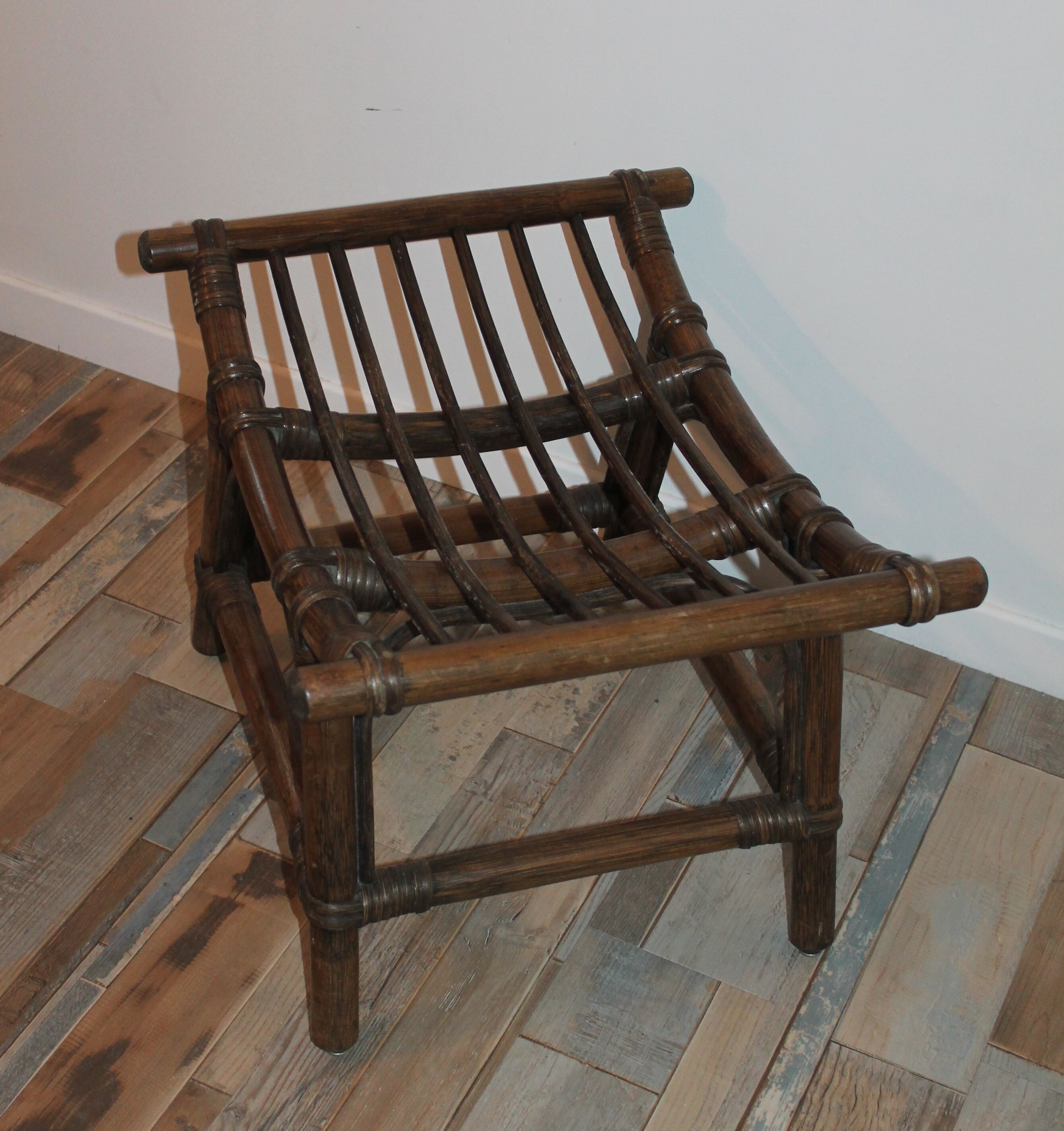 Vintage rattan footrest