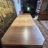 Art deco walnut dining table with central leg