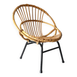 Vintage rattan children's armchair from the 50s/60s