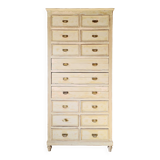 Craft furniture haberdashery - tall patinated chest of drawers - XXL chest of drawers