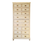Meuble de métier mercerie - commode haute patinée - semainier XXL