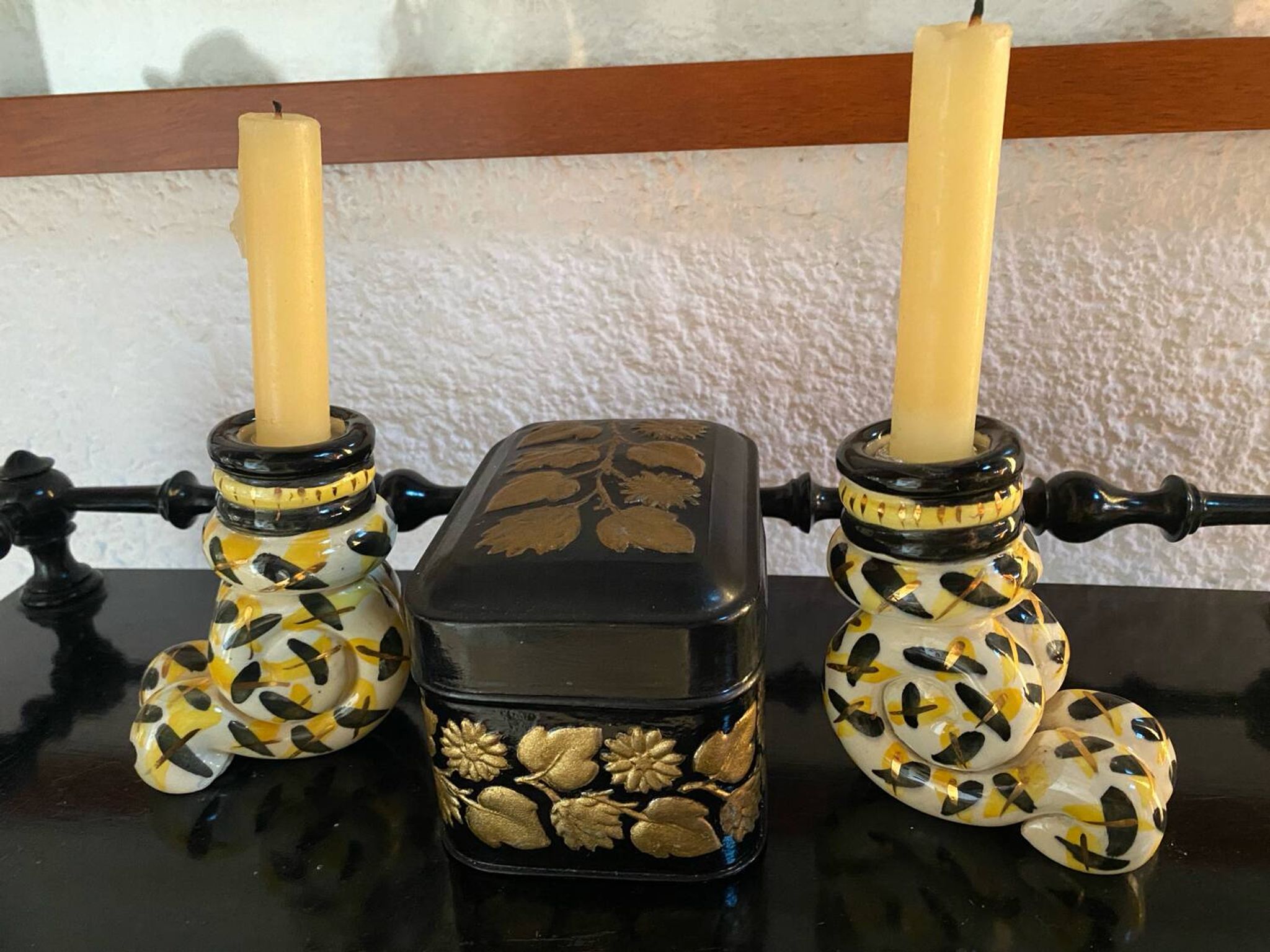 Vintage Handmade Candlestick Duo