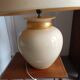 large beige and gold Raku ceramic living room lamp by Robert Kostka