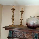 Pair of 18th century bronze candlesticks