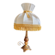 Vintage Gold Brass Table Lamp – Pleated Umbrella Style Lampshade