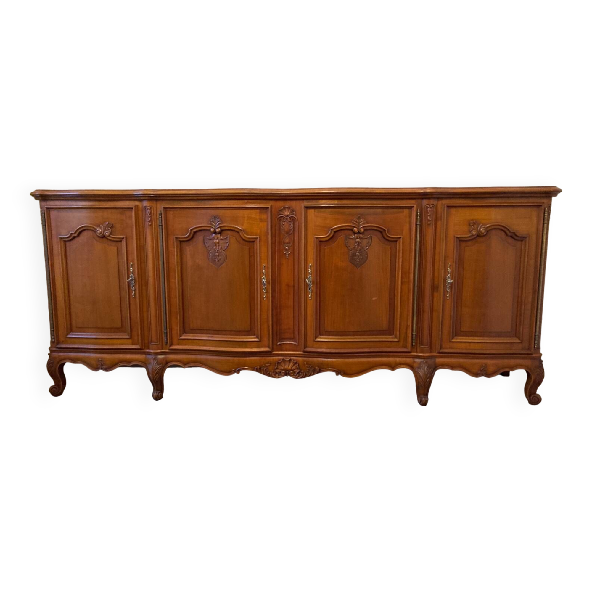 4-door Louis XV style cherry wood sideboard
