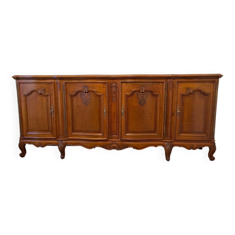 4-door Louis XV style cherry wood sideboard