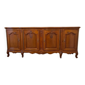 Buffet 4 portes en merisier style Louis XV