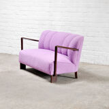 Mid-Century Italian Sofa in Purple Bouclé Wool, 1950s