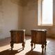 art deco walnut serpentine nightstands, 1920s